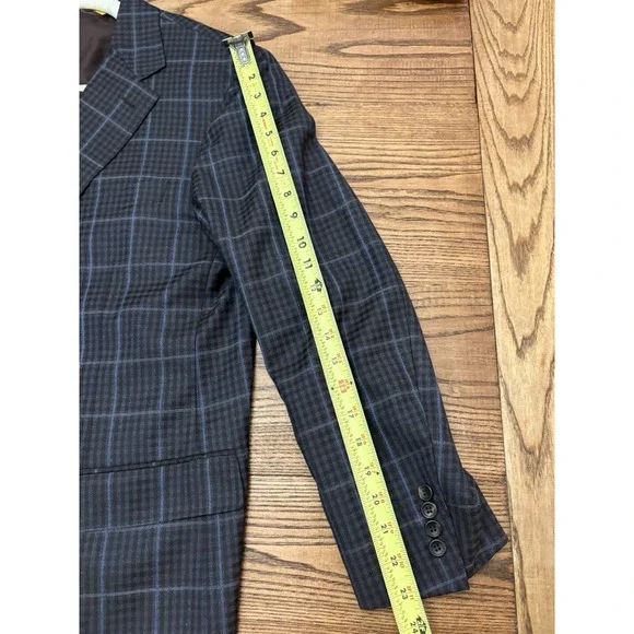 Canali Kei Men's Navy Windowpane 100% Wool Sport Coat Size 58 R (EU) 48 R (US) - Picture 6 of 9